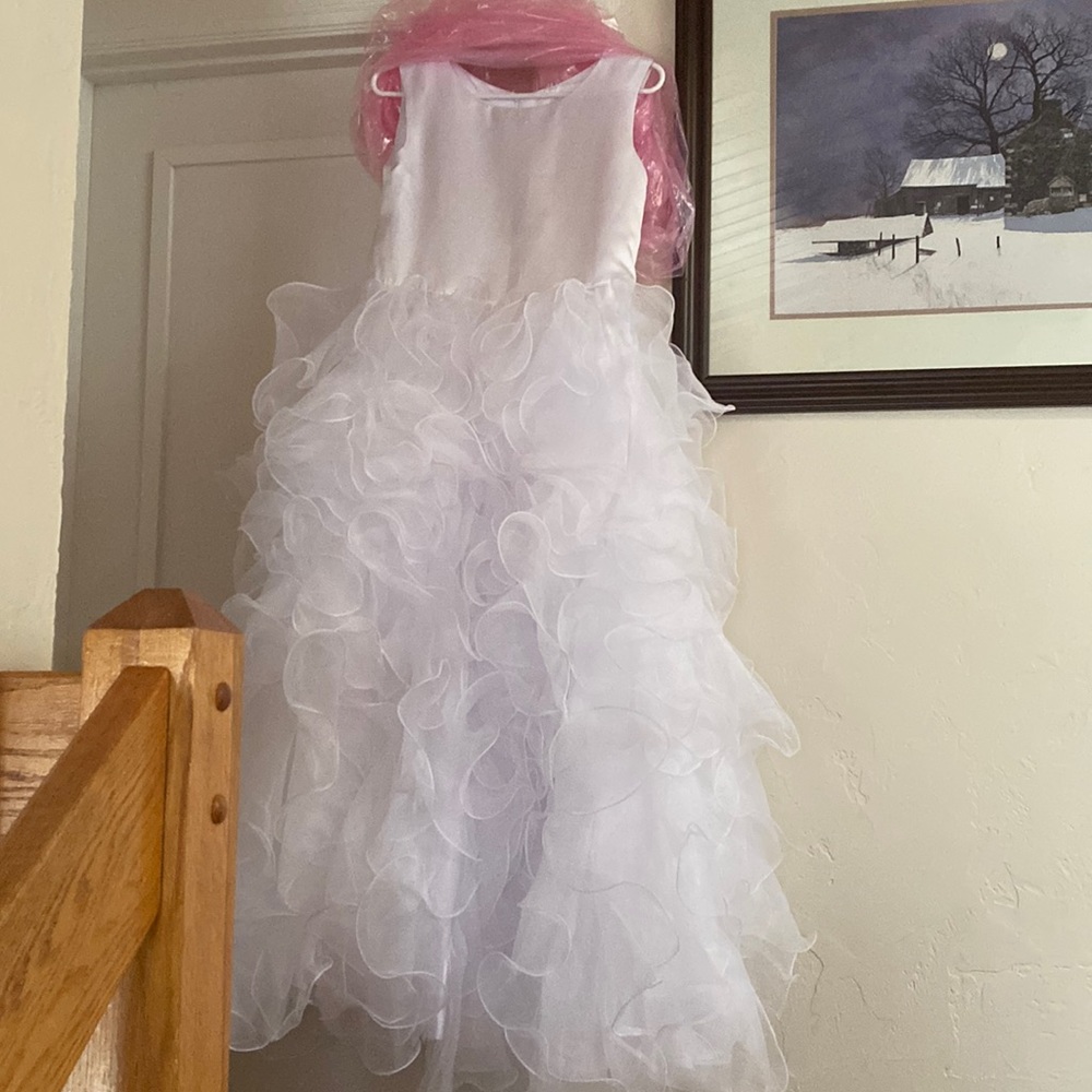 Flower girl dress, white, JJsHouse